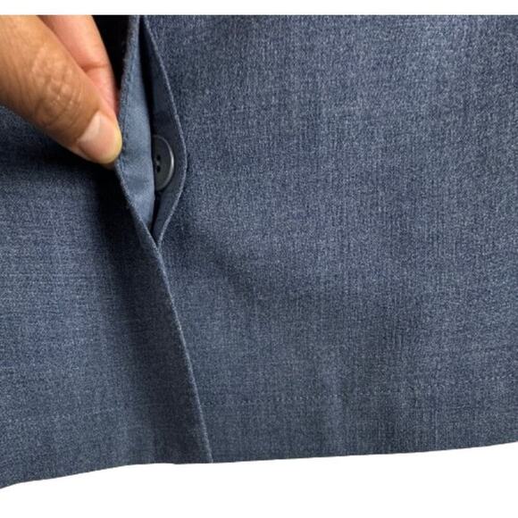 Ann Taylor Loft Stretch Grayish Blue Career Front Buttons Women’s Blazer Size 4P - Picture 6 of 7